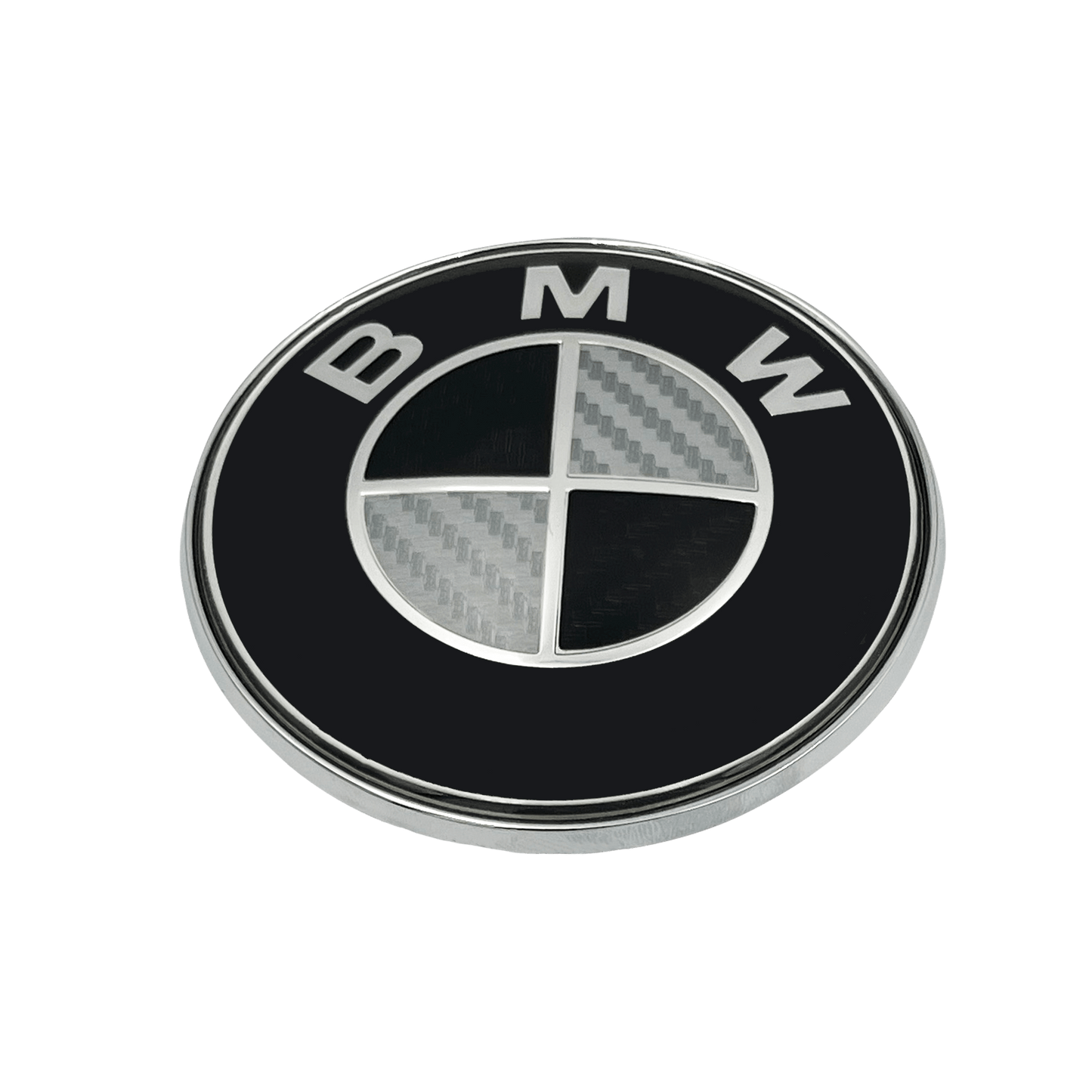 BMW Logo Carbon Fiber Sort &amp; Hvit 82mm