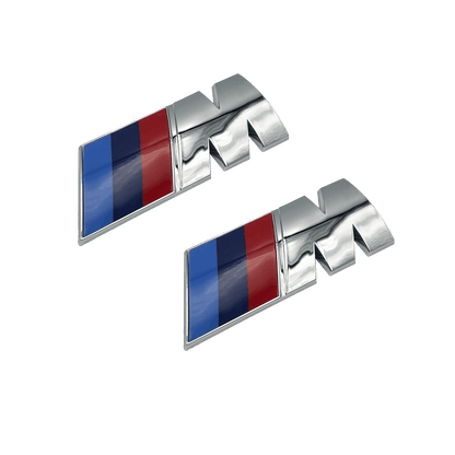 2 stk Krom BMW M-Sport logo sideskjermemblem