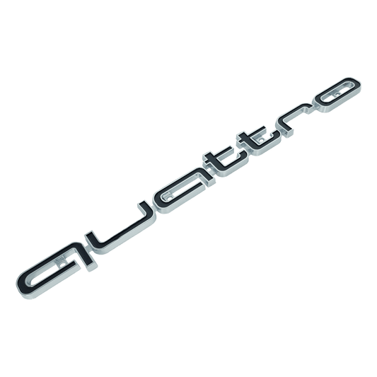 Audi quattro Front Grill Emblem Blank Sort med Chrome Kant