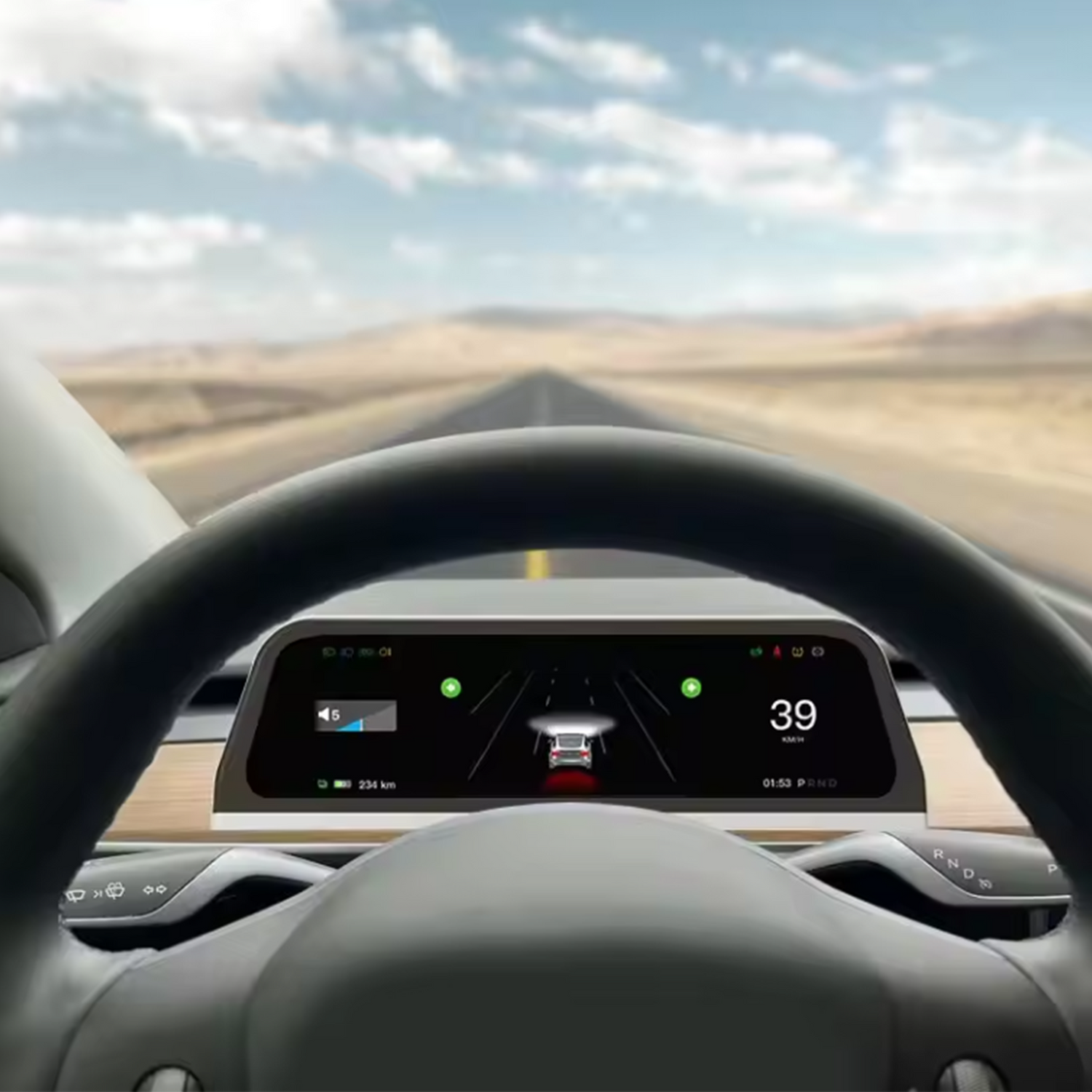 Tesla headsup display infotainment touch screen