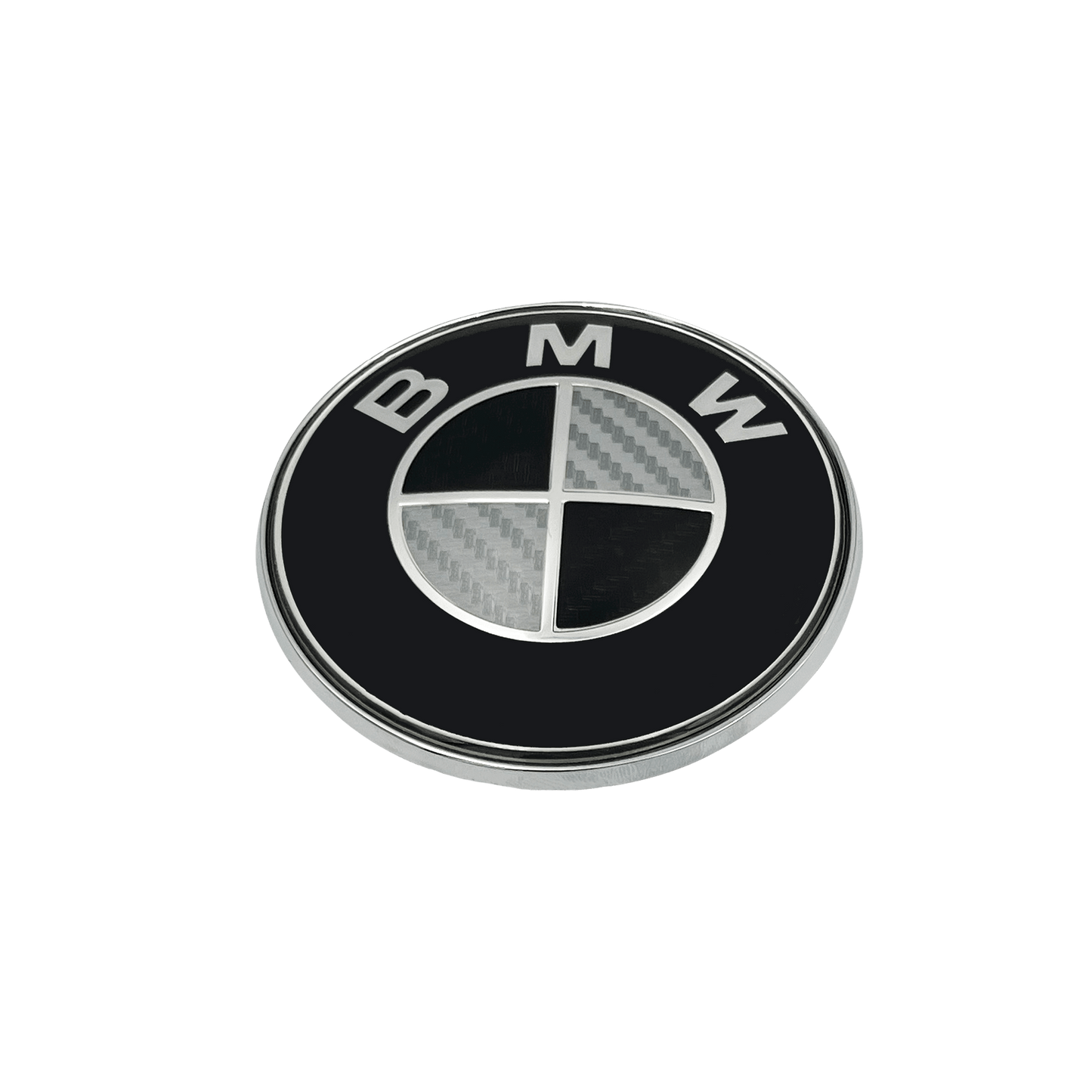 BMW Baklogo Karbonfiber Svart &amp; Hvit 74mm