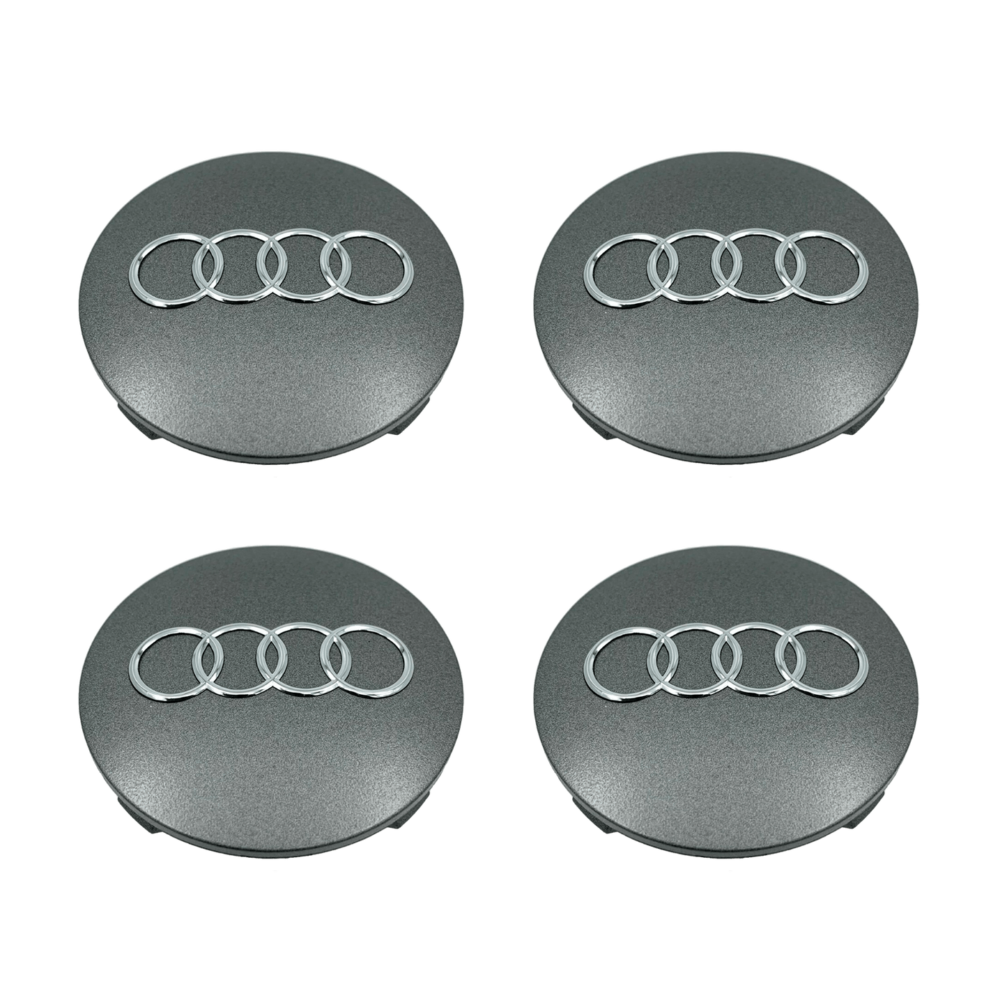 4 Stk. Chrome Audi Centerkapsler Sæt - Driverse - Centerkapsler - Driverse - Driverse - AD-OG-CK-CH-60 - 60mm - Chrome - -