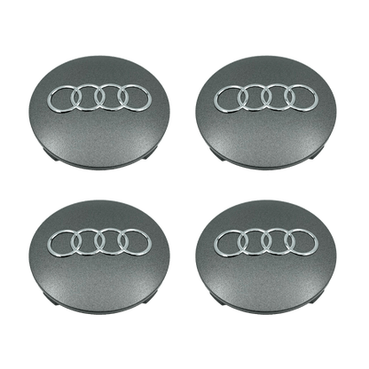 4 Stk. Chrome Audi Centerkapsler Sæt - Driverse - Centerkapsler - Driverse - Driverse - AD-OG-CK-CH-60 - 60mm - Chrome - -