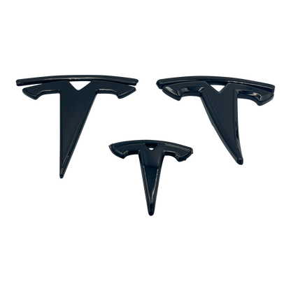 3 stykker. Svart Tesla Model X-logosett 